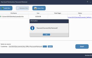 Any Excel Permissions Password Remover screenshot 1