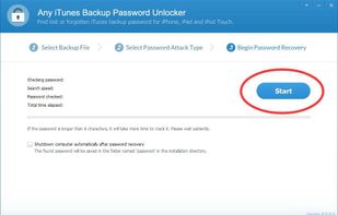 Any iTunes Backup Password Unlocker screenshot 3