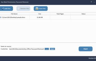 Any Word Permissions Password Remover screenshot 1
