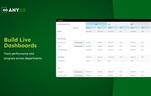Build Live Dashboards
Track performance and progress across departments.