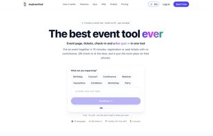 Start an event in a few steps, before signing up