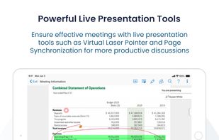 Use Convene's powerful live presentation tools to keep meetings productive and engaging.