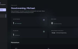 Main dashboard