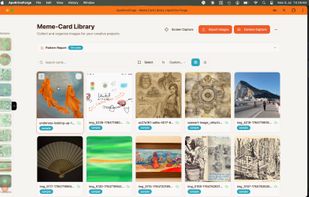 Meme-Card Library: collect and organize reference images for a project.