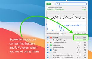 See which apps are consuming battery and CPU even when you're not using them.