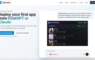 AppDeploy.ai home page - deploying apps from ChatGPT