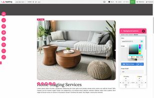 AppDrag UI, editing a website 
