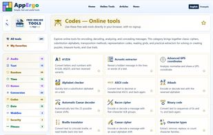 Online tools for encoding, decoding, analyzing, and concealing messages.