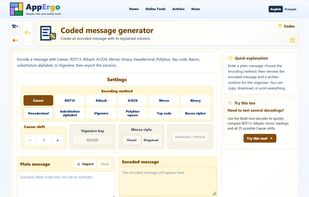 Create an encoded puzzle with its solution