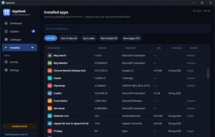 Installed — the full inventory of everything on the PC, with where it came from and how it was installed.