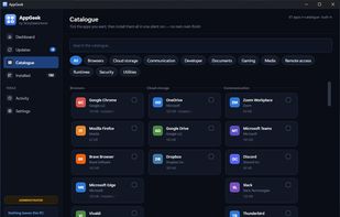 Catalogue — 67 common applications by category, ready to install on a fresh Windows build.