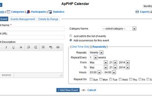 ApPHP Calendar screenshot 1