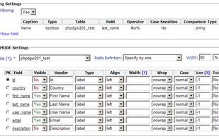 ApPHP DataGrid Wizard screenshot 2