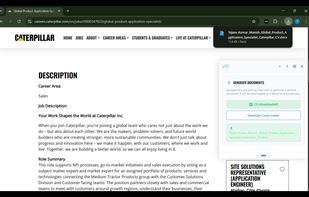 Generate CV and cover letter with a click of a button on the extension