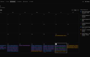 Calendar to view important dates and activities like job application and interviews