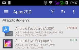 Apps2SD screenshot 1