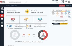 Provides details on the total exploitable vulnerabilities detected during a full scan