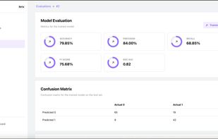 See how your model performs with clear metrics and visualizations. Track accuracy, precision, recall, and other key indicators to understand and improve model effectiveness.