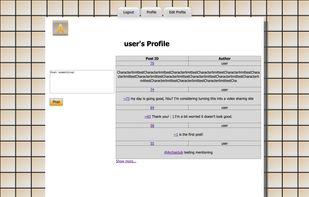 Profile page for the account "user" with a custom background image / wallpaper.