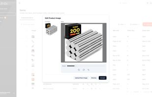 Crop, zoom, and rotate product images for crisp, scannable cards on the floor.
