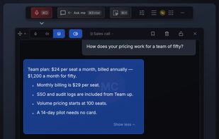 Answering a pricing question during a sales call