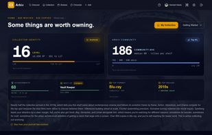 The landing page gives a quick overview of your collection, collector portrait, and industry news.