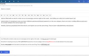 ArmorForums advanced text editor.