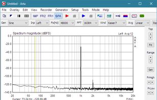 The ARTA spectrum analyzer window.