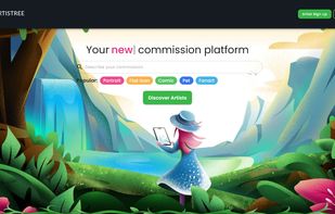 Artistree's main page.