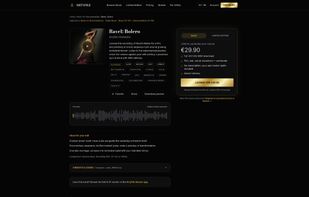 Track page with preview, licence options and WAV delivery