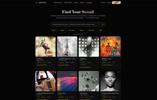 Catalogue search with filters for genre, mood, use case and tempo