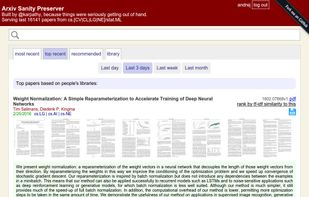 Arxiv Sanity Preserver screenshot 1