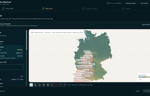 Map preview combining maps, POIs and elevation data before selecting an export area.
