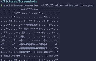 Making the AlternativeTo logo in ascii