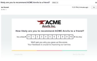 Ask Inline email nps survey.