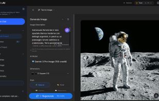 The Text-to-Image generator features a structured interface for precise creative control. Users can input a detailed description, choose an AI model, select image dimensions and visual style, and even add negative prompts to exclude unwanted elements, ensuring high-quality, targeted image creation.