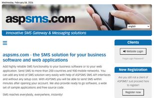 aspsms.ch home page.