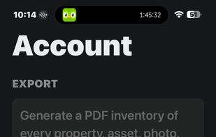  Export a one-tap, insurance-ready PDF of every property, asset, photo and warranty status — suitable for insurance records or moving documentation.
