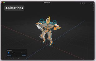 Preview animated models and inspect their scene structure.