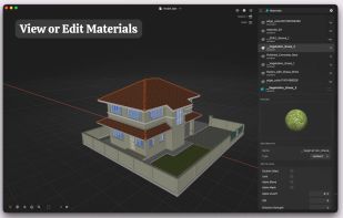 Edit materials, textures and PBR properties directly in the viewer.