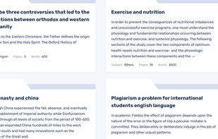 Examples of topics and essays