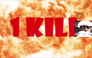 1 kill streak with explosion and santa claus and sunglasses effect