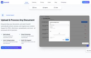 This section on the website details how to upload documents or scrap the websites to create a knowledgebase for your ai agent