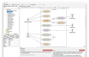 UML use case diagram for an online shop in Astah UML, generated with AI Chat Copilot and refined by hand, showing actors, a system boundary, and include and extend relationships.