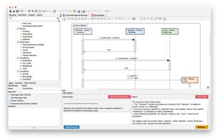 UML sequence diagram generated with AI Chat Copilot in Astah UML, showing the message flow between objects.