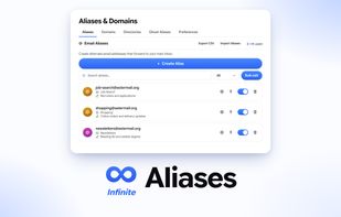 Create and manage aliases in one place. Nova and higher plans include unlimited aliases.