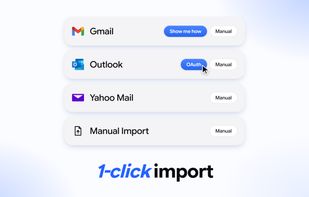 Import your mail from another provider in one click.