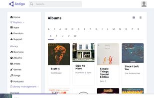 The album browser on the Web app. Here, Astiga shows the albums you have stored on cloud storage.