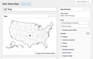 Editing an interactive US map with clickable states in the WordPress admin