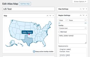 Editing tooltip text for an interactive US map